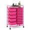 15-Drawers Multi-Use Rolling Storage Organizer Cart with Chrome Finish Steel Frame Perfect for Any Room